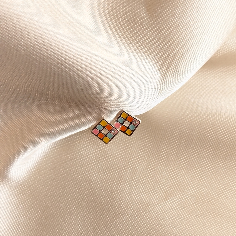 Children's Silver Geometric Ear Stud